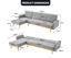 Sarantino 3-Seater Corner Sofa Bed with Chaise Lounge - Light Grey