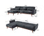 Sarantino Faux Velvet Sofa Bed Couch Lounge Chaise Cushions Dark Grey