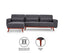 Sarantino Faux Velvet Sofa Bed Couch Lounge Chaise Cushions Dark Grey