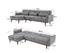 Sarantino Faux Velvet Sofa Bed Couch Lounge Chaise Cushions Light Grey