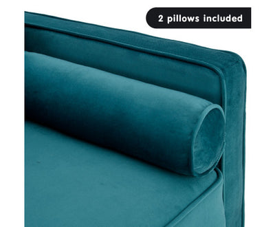 Sarantino Faux Velvet Sofa Bed Couch Furniture Lounge Suite Seat Blue