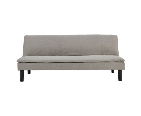 Sarantino 3 Seater Modular Faux Linen Fabric Sofa Bed Couch Light Grey