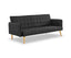 Sarantino 3 Seater Modular Linen Fabric Sofa Bed Couch - Black