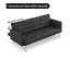 Sarantino 3 Seater Modular Linen Fabric Sofa Bed Couch - Black