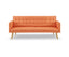 Sarantino 3 Seater Modular Linen Fabric Sofa Bed Couch Armrest Orange