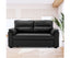 Sarantino Faux Leather Sofa Bed Couch Lounge - Black