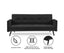 Sarantino Tufted Faux Linen 3-Seater Sofa Bed with Armrests - Black