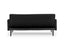 Sarantino Tufted Faux Linen 3-Seater Sofa Bed with Armrests - Black