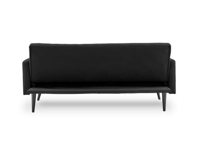 Sarantino Tufted Faux Linen 3-Seater Sofa Bed with Armrests - Black