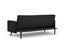 Sarantino Tufted Faux Linen 3-Seater Sofa Bed with Armrests - Black