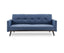 Sarantino Tufted Faux Linen 3-Seater Sofa Bed with Armrests - Blue