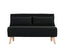 Sarantino 2-Seater Adjustable Sofa Bed Lounge Faux Velvet - Black