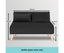 Sarantino 2-Seater Adjustable Sofa Bed Lounge Faux Velvet - Black