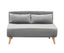 Sarantino 2-Seater Adjustable Sofa Bed Lounge Faux Velvet - Light Grey