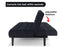 Sarantino Faux Suede Fabric Sofa Bed Furniture Lounge Seat Black