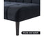 Sarantino Faux Suede Fabric Sofa Bed Furniture Lounge Seat Black