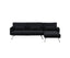 Sarantino Mia 3-Seater Sofa Bed with Chaise & 3 Pillows - Black