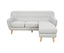 Sarantino Linen Corner Wooden Sofa Lounge L-shaped with Left Chaise Light Grey