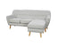 Sarantino Linen Corner Wooden Sofa Lounge L-shaped with Left Chaise Light Grey