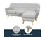 Sarantino Linen Corner Wooden Sofa Lounge L-shaped with Left Chaise Light Grey