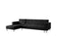 Sarantino Faux Velveteen Corner Wooden Sofa Bed Couch with Chaise Black