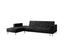 Sarantino Faux Velveteen Corner Wooden Sofa Bed Couch with Chaise Black