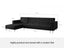 Sarantino Faux Velveteen Corner Wooden Sofa Bed Couch with Chaise Black