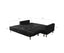 Sarantino Faux Velveteen Corner Wooden Sofa Bed Couch with Chaise Black