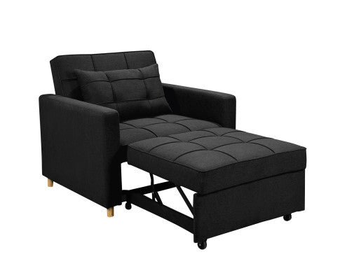 Sarantino Suri 3-in-1 Convertible Lounge Chair Bed - Black