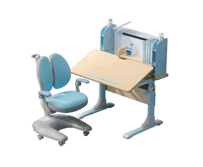 Height Adjustable Children Kids Ergonomic Study Desk 80cm Blue AU