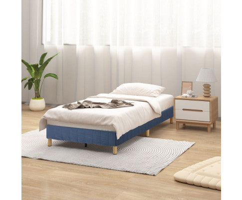 Metal Bed Frame Mattress Foundation Blue – Double