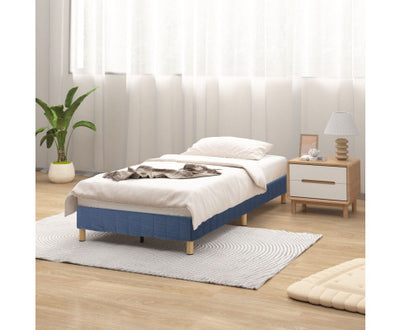 Metal Bed Frame Mattress Foundation Blue – King