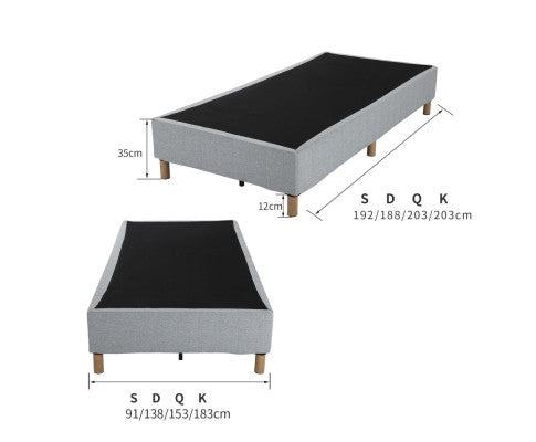 Metal Bedframe Mattress Foundation (Light Grey) – Double