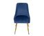 Viva Forever Set of 2 Blue Velvet Dining Chairs – Art Deco Design with Gold Metal Legs