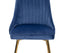 Viva Forever Set of 2 Blue Velvet Dining Chairs – Art Deco Design with Gold Metal Legs