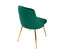 Viva Forever Set of 2 Green Velvet Dining Chairs-Art Deco Design with Gold Metal Legs