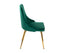 Viva Forever Set of 2 Green Velvet Dining Chairs-Art Deco Design with Gold Metal Legs