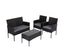 4 Seater Wicker Outdoor Lounge Set - Black