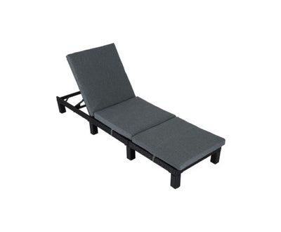 Black Rattan Sunlounge Set with Joining Coffee Table