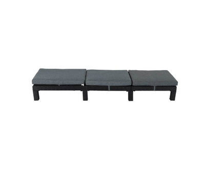 Black Rattan Sunlounge Set with Joining Coffee Table