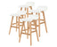 La Bella 4 Set 65cm White Wooden Bar Stool Sophia Leather