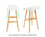 La Bella 4 Set 65cm White Wooden Bar Stool Sophia Leather