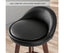 La Bella 4 Set 72cm Black Brown Wooden Bar Stool Leila Leather