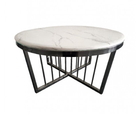 Salina Coffee Table - Marble - 95cm Black