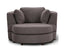 Sunshine Single Sofa Love Chair Fabric Swivel Armchair Ottoman Set - Grey