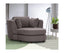 Sunshine Single Sofa Love Chair Fabric Swivel Armchair Ottoman Set - Grey