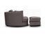 Sunshine Single Sofa Love Chair Fabric Swivel Armchair Ottoman Set - Grey