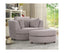 Sunshine Single Sofa Love Chair Fabric Swivel Armchair Ottoman Set - Steel