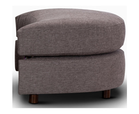 Sunshine Single Sofa Chair Fabric Swivel Ottoman - Grey