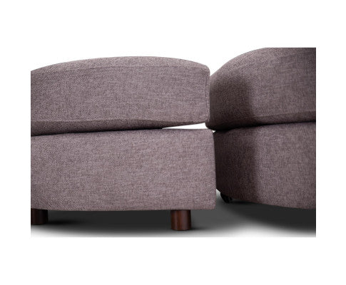 Sunshine Single Sofa Chair Fabric Swivel Ottoman - Grey